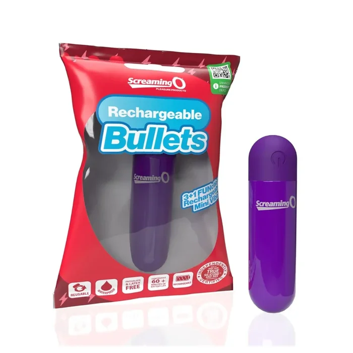 Screaming O Bullets Purple Compact Waterproof Mini Vibrator with 3 Speeds and Pulse Pattern