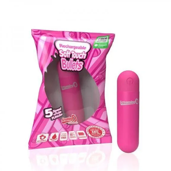 Screaming O Soft Touch Bullet Vibrator Pink Compact Size Waterproof