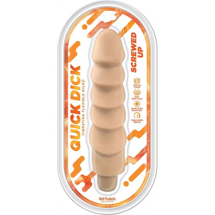 Screwed Up Quick Dick – Vibrating Flex Dildo – 8 Inch