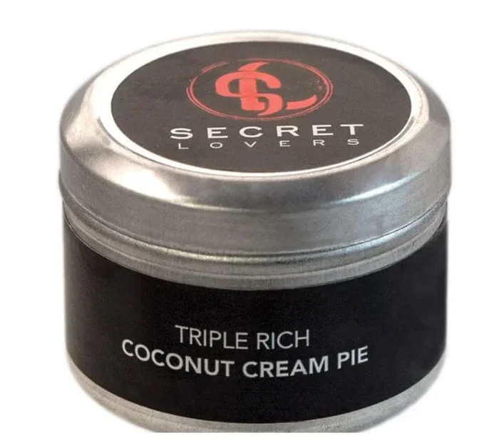 Secret Lovers Triple Rich Coconut Cream Pie Edible Massage Oil Candle 1 Oz