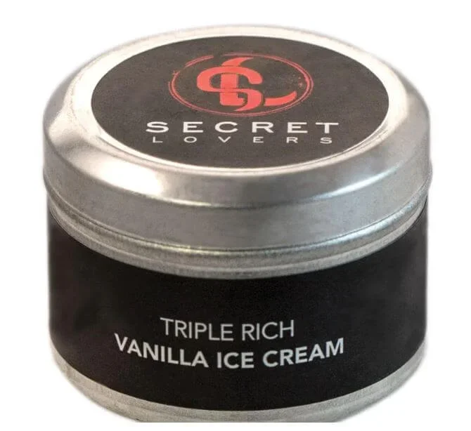 Secret Lovers Vanilla Ice Cream Triple Rich Edible Massage Oil Candle 1 Oz