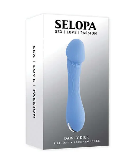 Selopa Dainty Dick Rechargeable Vibrating Dildo Blue