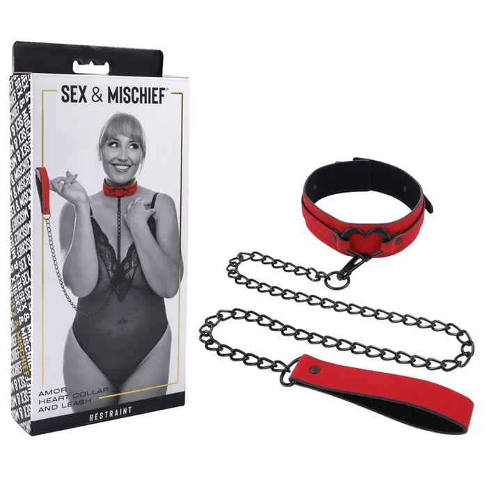 Sex & Mischief Amor Collar and Leash – Red Restraint