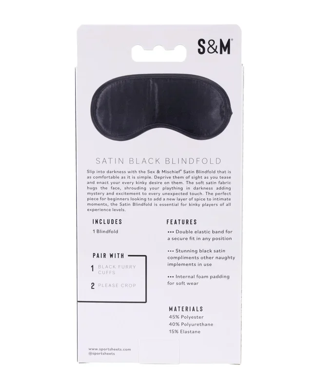 Sex & Mischief Satin Blindfold – Black