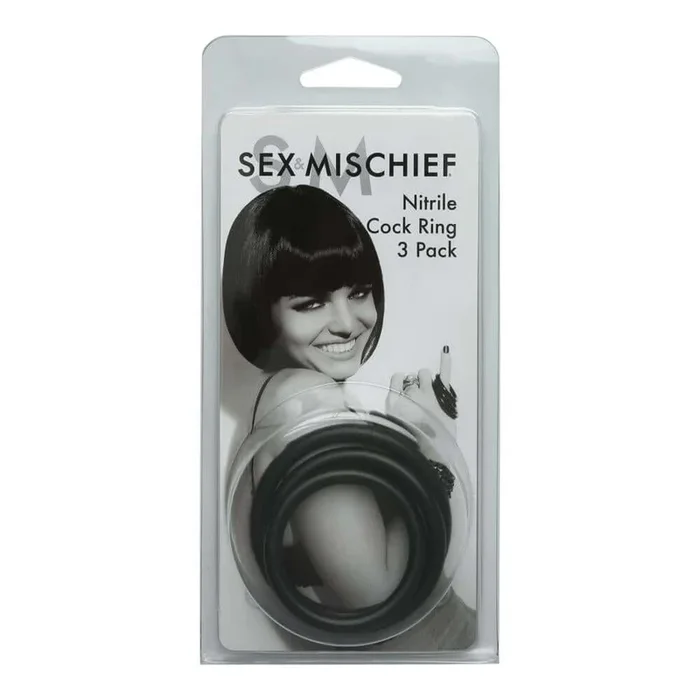 Sex and Mischief Nitrile Cock Rings 3 Pack