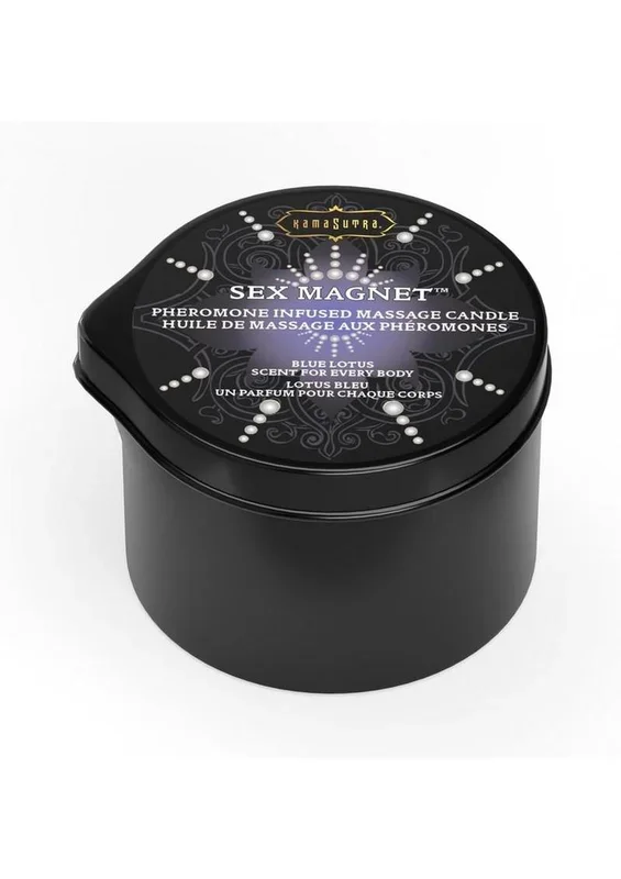 Sex Magnet Pheromone Massage Candle with Pour Spout – Small – Blue Lotus