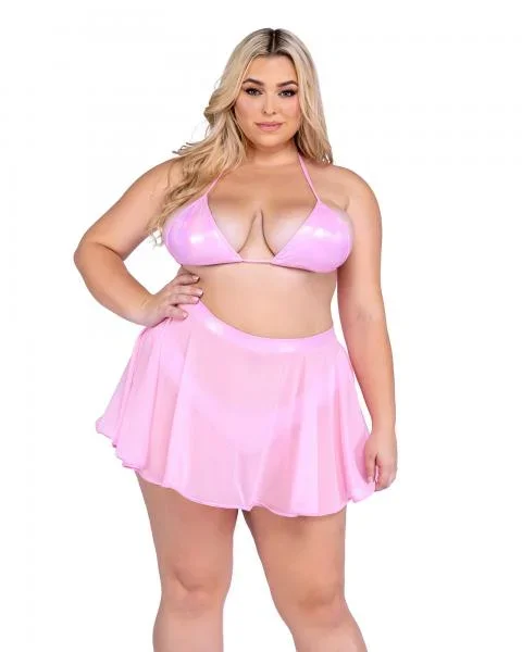 Sheer Mesh Skirt – Baby Pink –