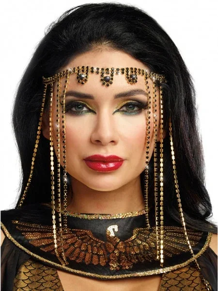 Shimmer Rhinestone Headpiece – Gold/Black – One Size