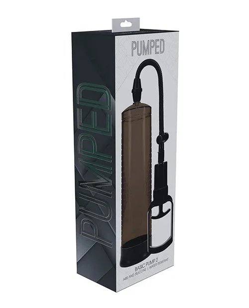 Shots Pumped Basic Pump 2 Water Resistant Penis Pump Black Vacuum Erection Device For Stronger Erections