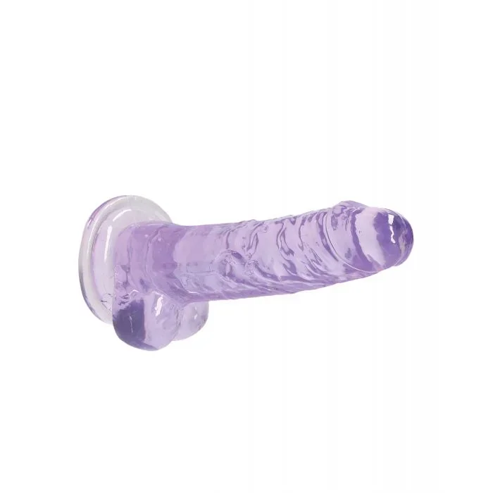 Shots RealRock Realistic Crystal Clear 7″ Dildo w/Balls – Purple