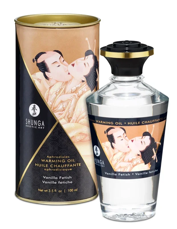 Shunga Aphrodisiac Warming Oil – Vanilla Fetish 3.5 Oz, 100 ml