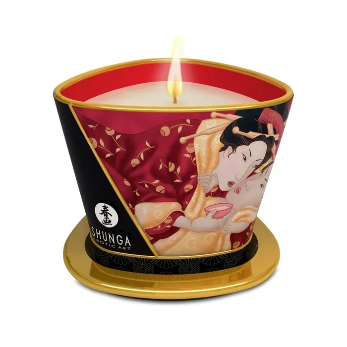 Shunga Candlelight Massage Candle Romance Strawberry Sparkling Wine 170ml