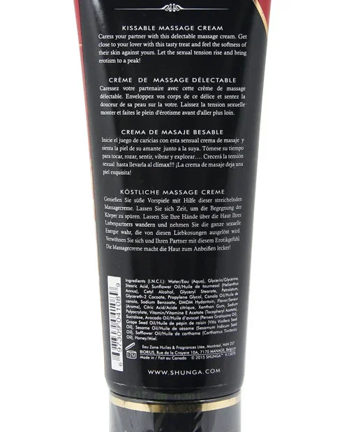 Shunga Kissable Massage Cream 7 Oz Sparkling Strawberry Wine