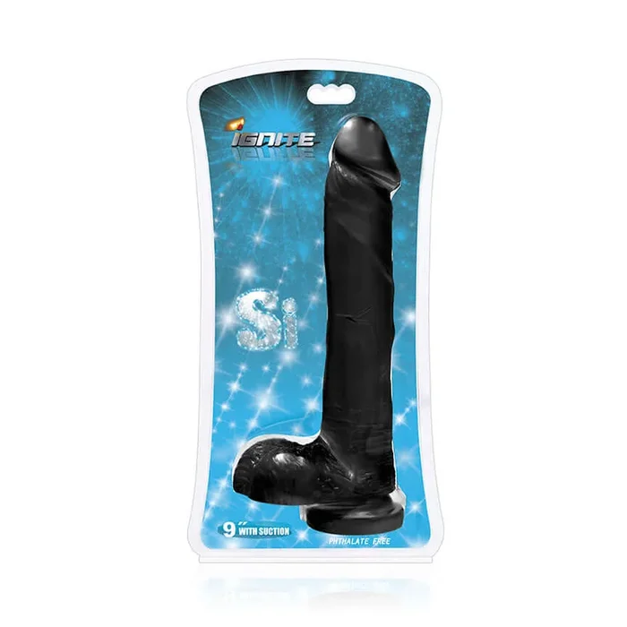 Si Ignite 9 inches Black Cock with Suction Cup