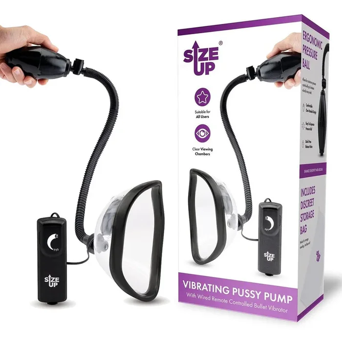 Size Up Vibrating Pussy Pump – Clear Vibrating Vagina Pump