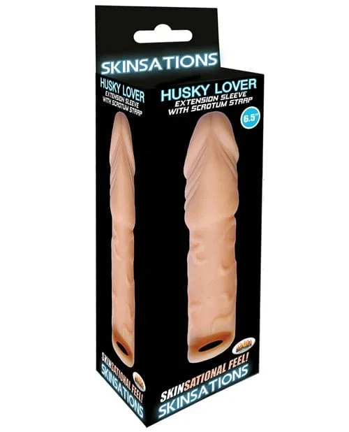 Skinsations Husky Lover 6.5″ Extension Sleeve with Scrotum Strap