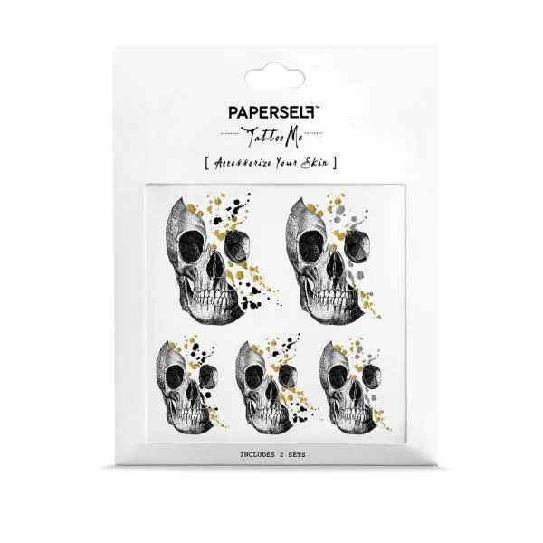 Skull-Glittery Minds Temporary Tattoo