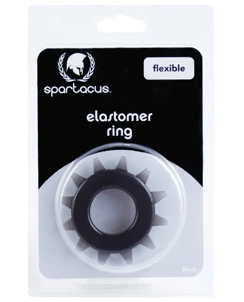 Spartacus Elastomer Stud Cock Ring – Black
