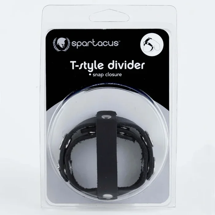 Spartacus Leather Cock Gear Black T Style Cock and Ball Divider