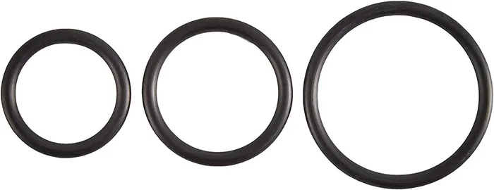 Spartacus Rubber Cock Ring Set (Black) – Versatile Silicone Cock Rings