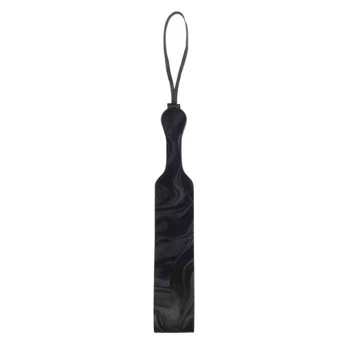 Sportsheets Velvet Noir Loop Paddle 42 cm Impact Toy with Vegan Leather and Wrist Loop Black Marbled Design