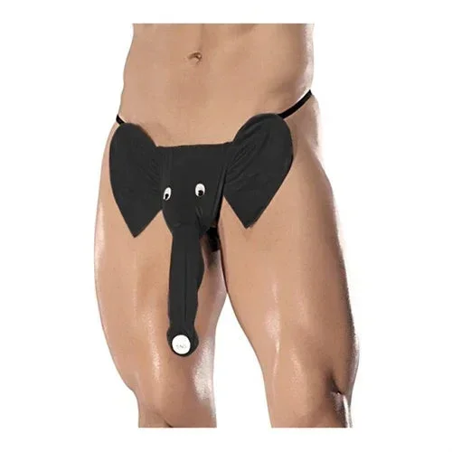 Squeaker Elephant G-String – One Size – Black