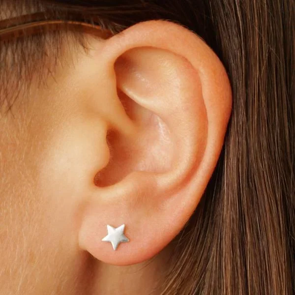 Star Post Earrings 6x6mm – Recycled Sterling Silver