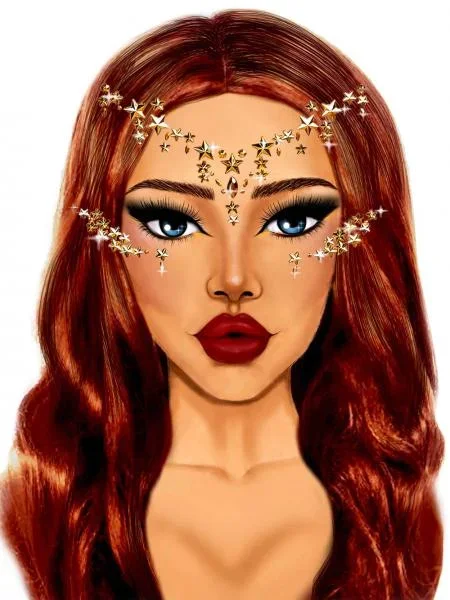 Star Sign Face Jewels Sticker – Gold – One Size