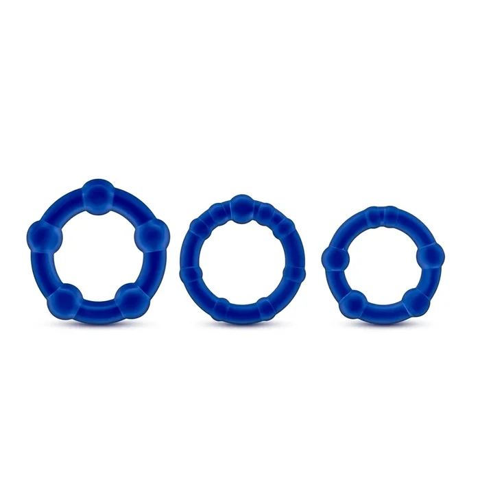 Stay Hard – Beaded Cock Rings – 3 Pack – Blue