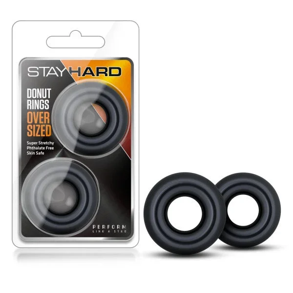 Stay Hard – Donut Rings Oversized – Black Large Cock Rings – Set of 2