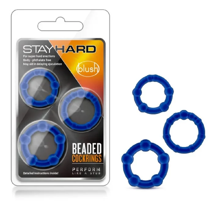 Stay Hard Beaded Cock Ring 3 Pack – Various Colors