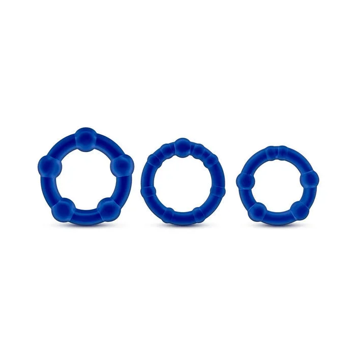 Stay Hard Beaded Cock Rings (3 Sizes) – Blue