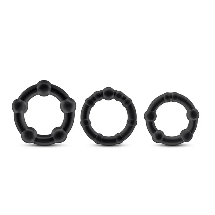 Stay Hard Beaded Cockrings – 3 Pack – Black