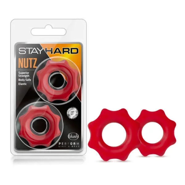 Stay Hard Nutz Red Cock Rings – 2-Pack for Enhanced Erections & Stamina