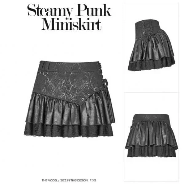 Steamy Punk Miniskirt – Black –