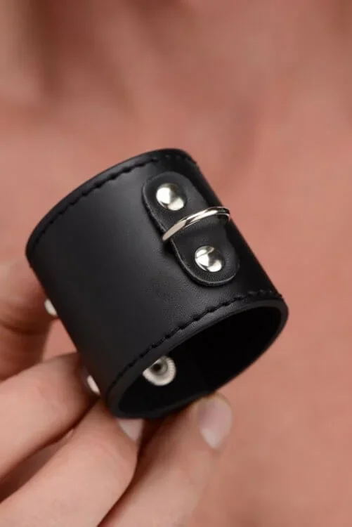 Strict Ball Stretcher with D-Ring, Black – Adjustable PU Leather, Snap Closure, 5-6″ Circumference