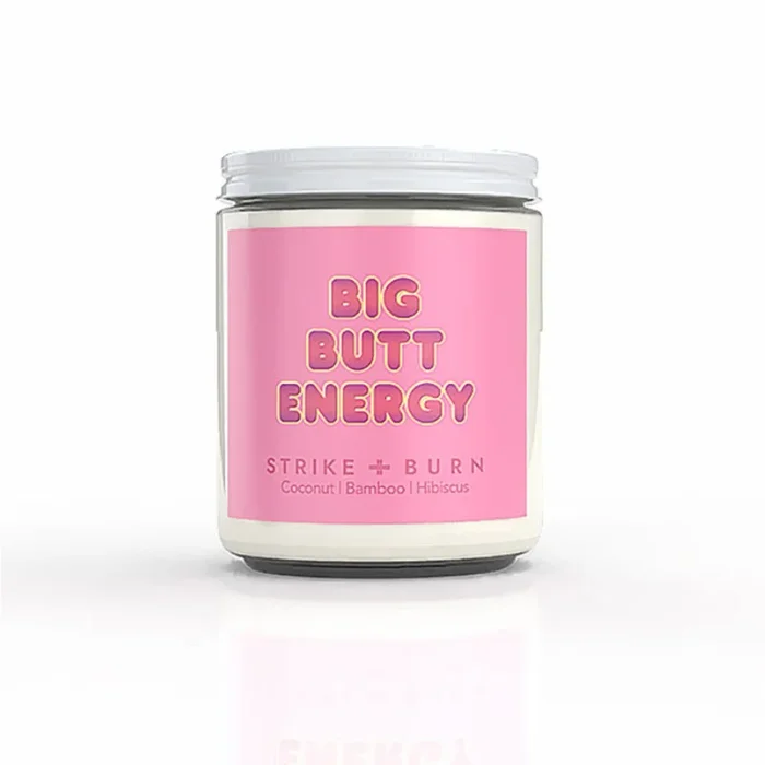 Strike & Burn Big Butt Energy Candle Coconut Bamboo Hibiscus