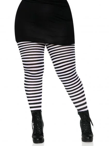 Stripe Tights – Black & White – Queen