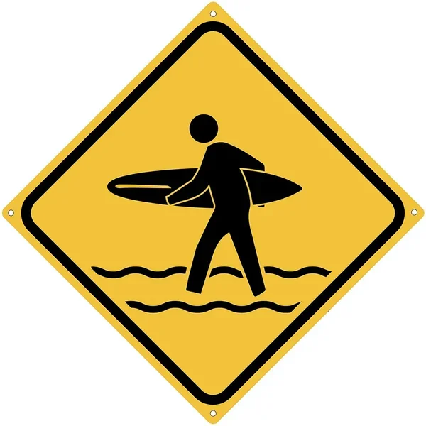 Surfer Crossing 12″ X 12″ Tin Road Sign Beach Home Bar Hang Ten Surf’S Up Deco