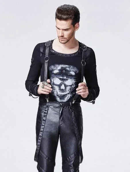 Suspenders With Spikes – Black – One Size