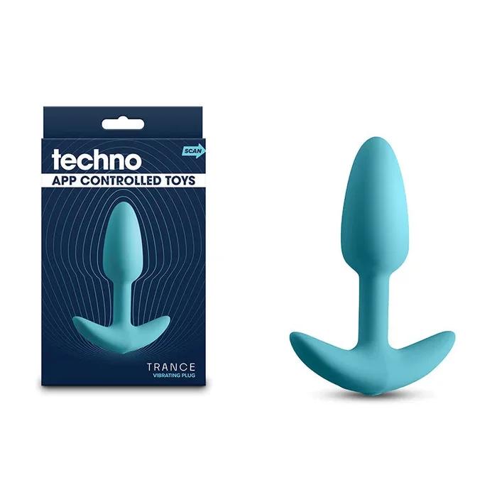 Techno – Trance – Blue 10.9 cm USB Rechargeable Butt Plug with App Control