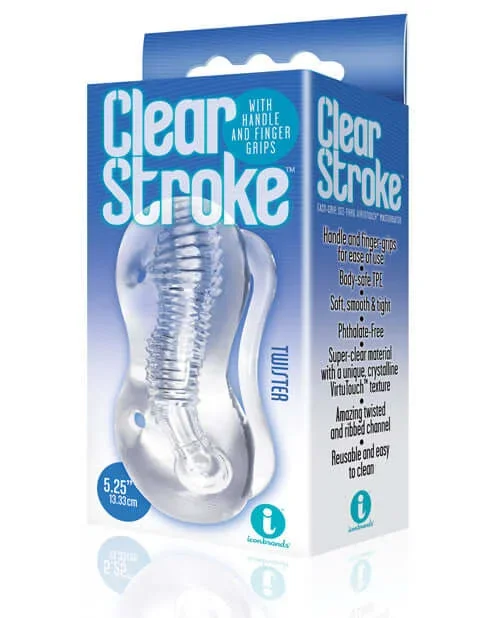 The 9’s – Clear Stroke Twister Masturbator 5.25 inches – Clear