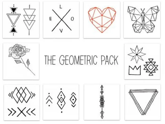 The Geometric – Temporary Tattoo Pack