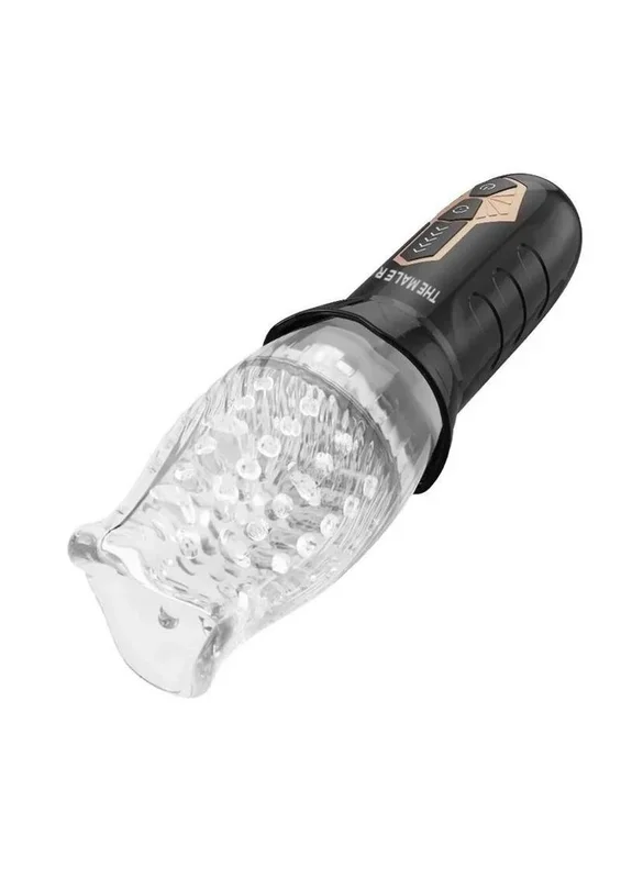 The Male Rose Rechargeable Rotating Masturbator – Black/Clear