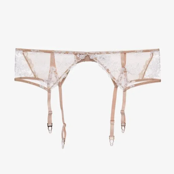 Tiramisu Lace Garter Belt – Beige/Vanilla –