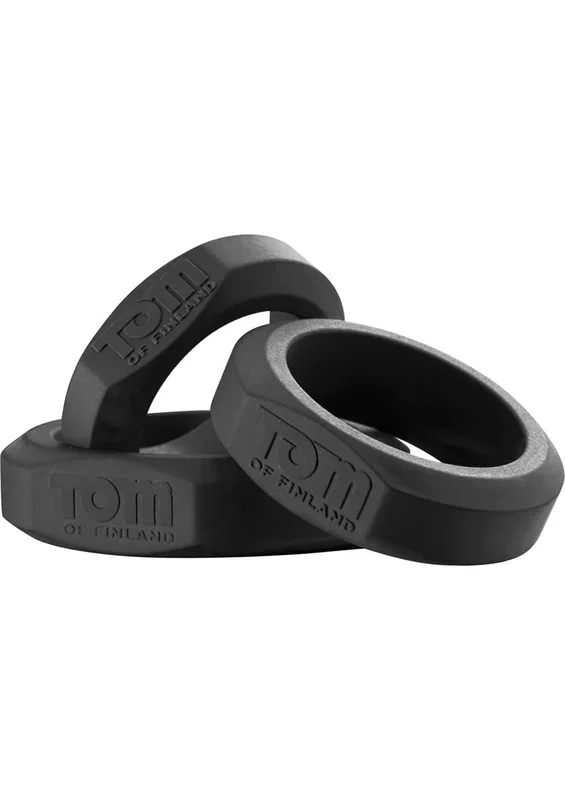 Tom of Finland 3 Piece Silicone Comfortable Cock Ring Set