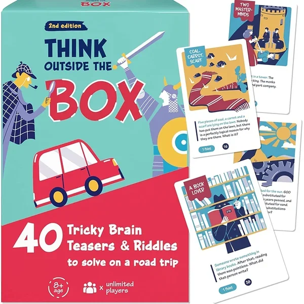 Travel Game Think Outside The Box 40 Puzzles To Solve On A Road Trip Travel