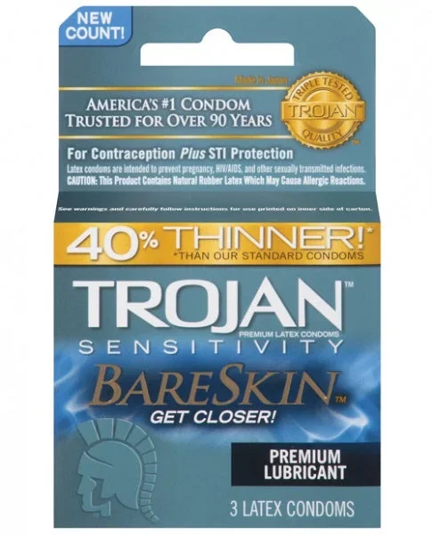 Trojan Bareskin Condoms – Box of 3