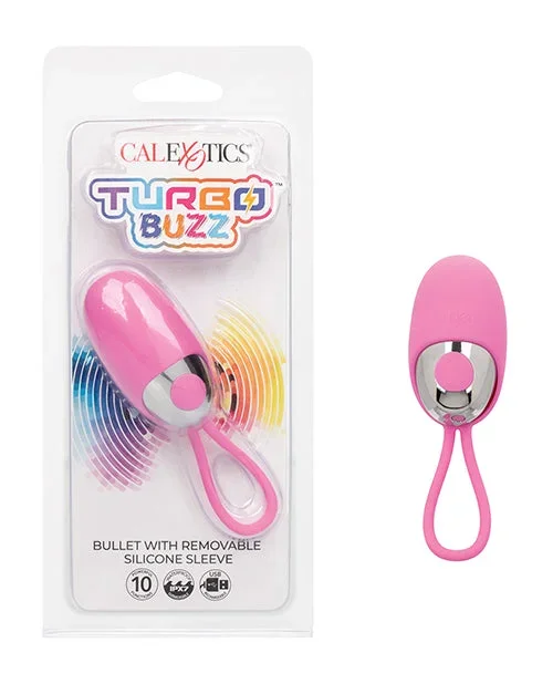 Turbo Buzz Bullet Stimulator w/Removable Silicone Sleeve – Pink