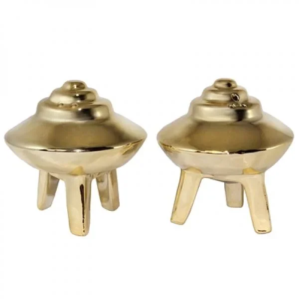 UFO Porcelain Salt & Pepper Shaker – Gold
